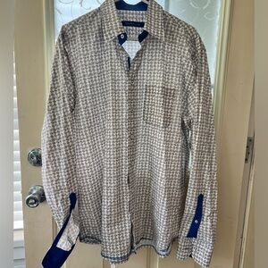 Georg Roth LA long sleeve 💯 cotton button down shirt size XL. Made in Turkey